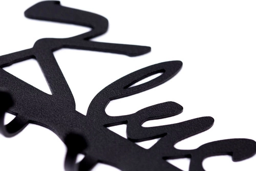 Wieszak ścienny na klucze Intesi Klucze czarny metalowy nowoczesny do przedpokoju