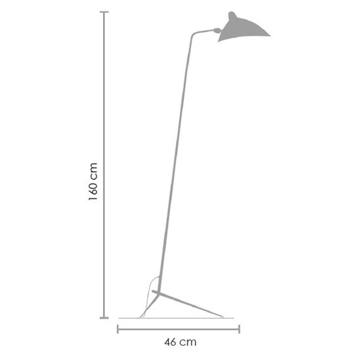 Lampa stojąca CRANE-F1 czarna metalowa nowoczesna do salonu i do czytania 160 cm