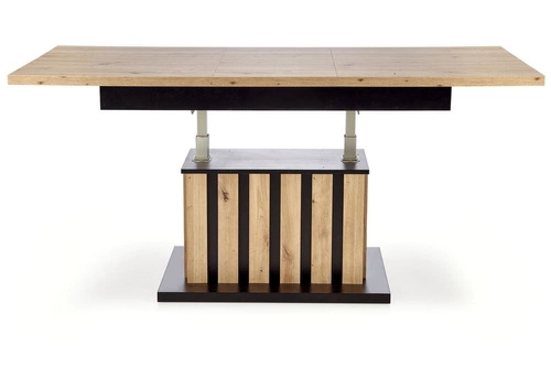 Ławostół Lamis loftowy dąb artisan czarny z regulacją wysokości do salonu 130 cm Intesi