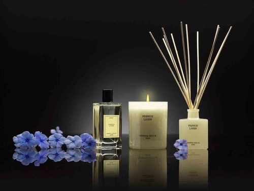 Cereria Molla French Linen dyfuzor zapachowy z patyczkami do domu 100ml szklany