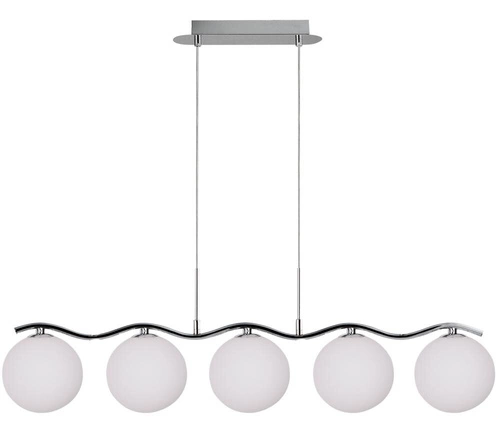 Lampa wisząca Ramon chromowy 5x40W G9  klosz biały