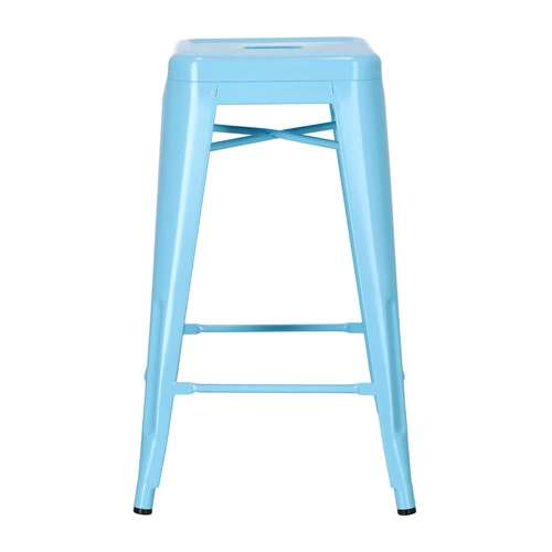 Hoker Paris 66 cm niebieski metalowy industrialny bez oparcia do wyspy kuchennej D2.DESIGN