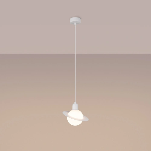 Lampa wisząca kula HYPERION 1 biała nowoczesna do salonu i jadalni regulowana 125 cm