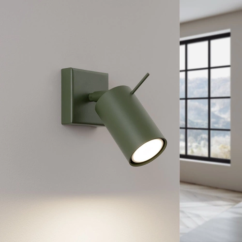 Kinkiet ścienny RING nowoczesny zielony oliwkowy stalowy z ruchomym kloszem do salonu SOLLUX