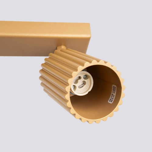 Plafon sufitowy KARBON 2 złoty nowoczesny glamour do salonu z ruchomym kloszem