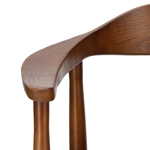 Krzesło drewniane President D2.DESIGN do jadalni z podłokietnikami retro tapicerowane eco skóra