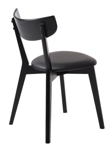 Krzesło Pero do jadalni czarne tapicerowane ekoskórą na dębowych nogach