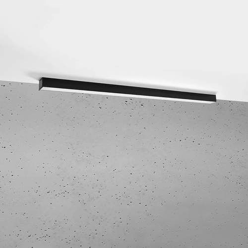 Plafon sufitowy LED Pinne 117 cm czarny nowoczesny do kuchni, salonu lub przedpokoju