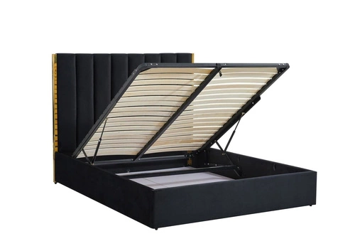 Łóżko Pola 160, czarny / złoty