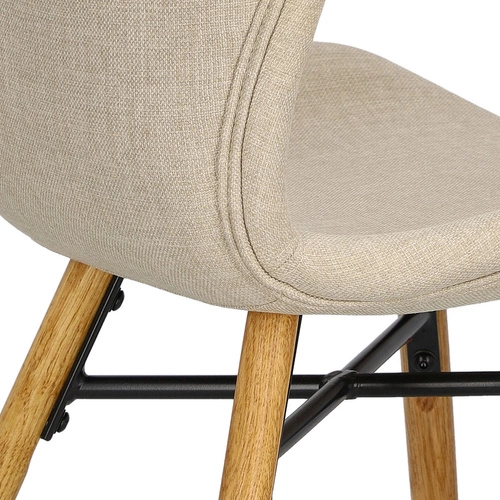 Krzesło tapicerowane Batilda Actona beżowe do jadalni nowoczesne z drewnianymi nogami