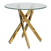 Stolik kawowy Amber okrągły szklany 60 cm transparentny złoty glamour do salonu Intesi