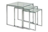 Zestaw szklanych stolików kawowych Katrine kwadratowy chrom nowoczesny do salonu Actona