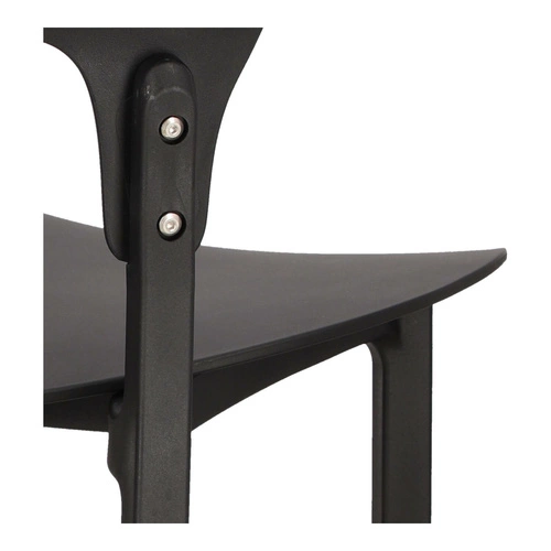 Krzesło Kabru czarne Intesi nowoczesne krzesło do jadalni i ogrodu z tworzywa łatwe w czyszczeniu