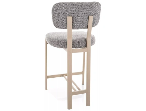 Hoker Montico szary tapicerowany z oparciem do kuchni 62 cm