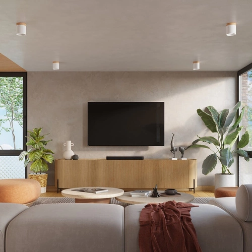 Plafon sufitowy RIF biały nowoczesny skandynawski do salonu, kuchni i sypialni SOLLUX