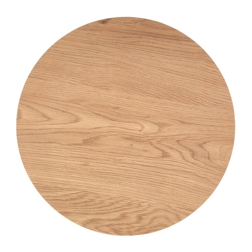 Zestaw 2 okrągłych stolików kawowych Hawardia dąb i czarny loftowy do salonu 2w1 Intesi