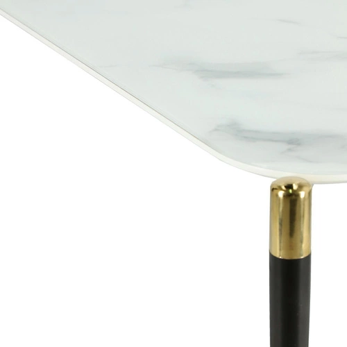 Stolik kawowy Pista prostokątny biały szklany glamour do salonu Intesi 120x60 cm