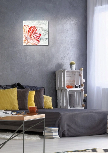 Plafon sufitowy Spring kwadratowy czerwony 30x30 szklany nowoczesny do salonu CANDELLUX