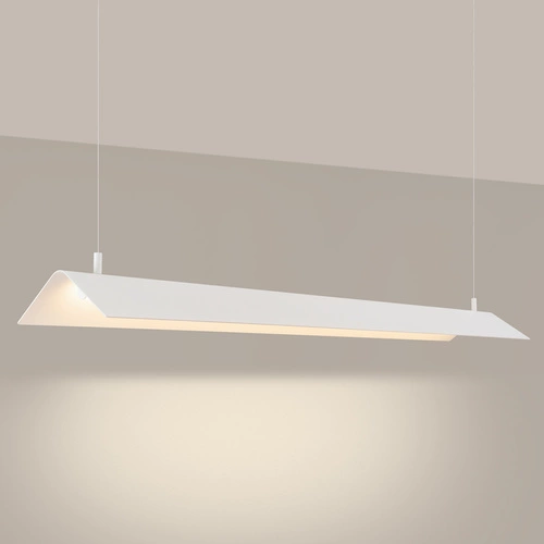 Nowoczesna lampa wisząca LED ELVA biała z regulacją wysokości do salonu i jadalni