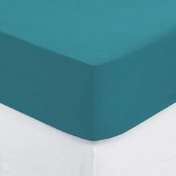 Prześcieradło z gumką 160 x 200 cm z zakładką 30 cm bawełna turkusowe