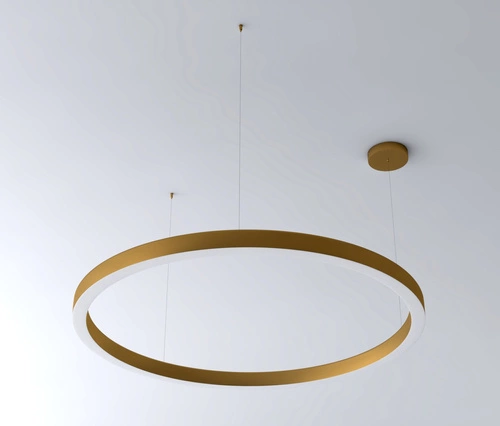 Lampa wisząca LED CIRCLE mosiądz regulowana z pilotem do salonu i jadalni Step into Design