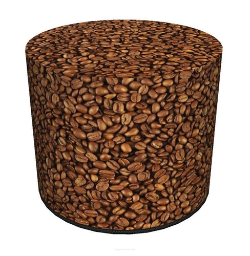 Pufa Latte Intesi okrągła nowoczesna tapicerowana multikolor do salonu i sypialni 40 cm