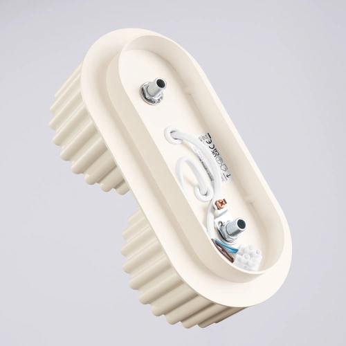 Plafon sufitowy nowoczesny AURA 2 beżowy aluminium do salonu i kuchni GX53