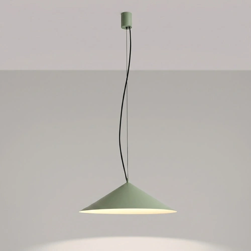 Lampa wisząca FINT LED oliwkowa regulowana do salonu 50 cm