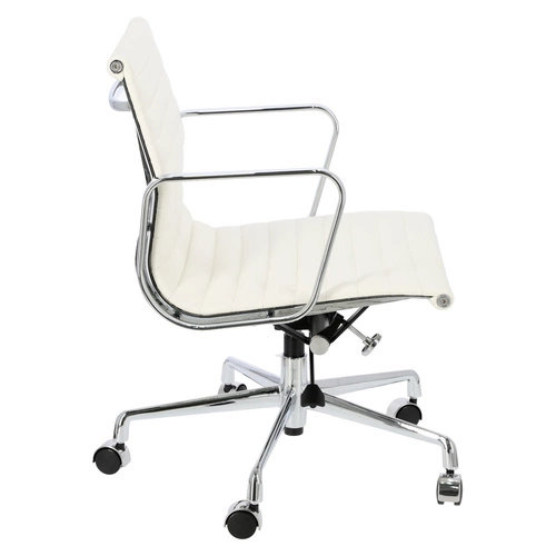 Fotel biurowy ergonomiczny CH1171 PREMIUM inspirowany EA117 skórzany biały obrotowy do biurka