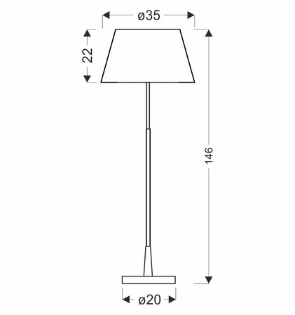 Lampa podłogowa Dera satyna 1x60W E27 abażur czarny