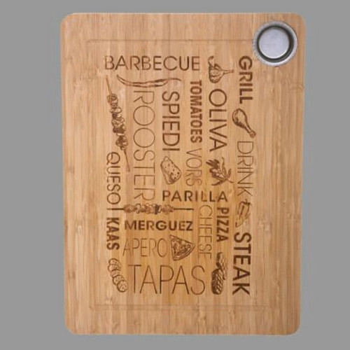 Bambusowa deska do krojenia 5five simply smart Word z rowkiem do kuchni 38x27,8 cm