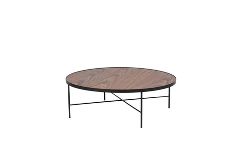 Stolik kawowy okrągły TRE 900 orzech amerykański skandynawski do salonu NORDIFRA