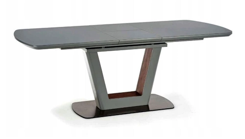 Stół rozkładany do jadalni Lotti loftowy antracytowy mat szklany blat 160–200x90 cm Intesi