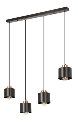 Lampa wisząca Olena czarna 4x60W E27  klosz czarny