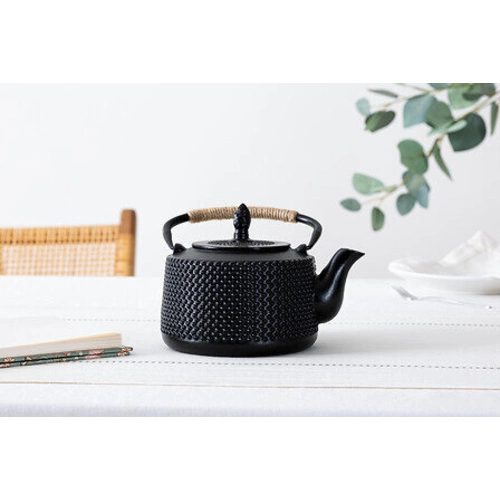 Imbryk Flora czarny żeliwny 1 l z sitkiem do parzenia herbaty 5five simply smart