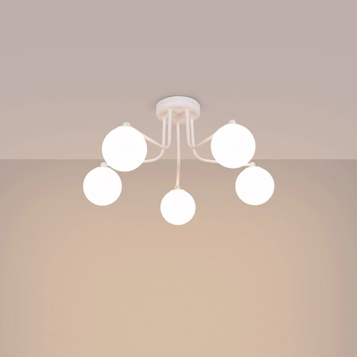 Żyrandol do salonu ASTRAL 5 biały minimalistyczny szklane kule nowoczesny Sollux Lighting