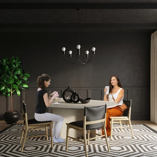 Żyrandol PICCOLO 5 czarny nowoczesny lampa sufitowa do salonu i jadalni nad stół