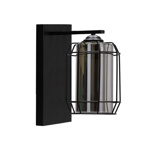 Kinkiet Jonera lampa czarny p25 1x40W  E27 klosz dymiony