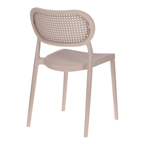 Krzesło ogrodowe Bilto taupe Intesi z polipropylenu, łatwe czyszczenie, sztaplowane boho