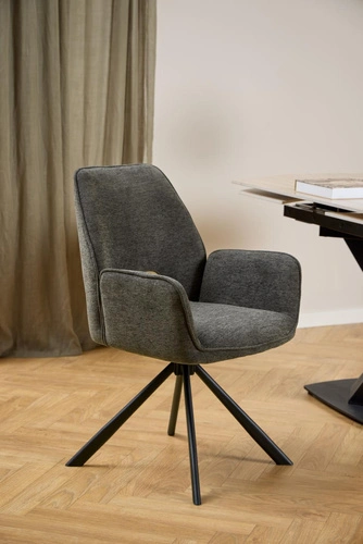 Krzesło Graham Actona tapicerowane obrotowe szare do jadalni i salonu