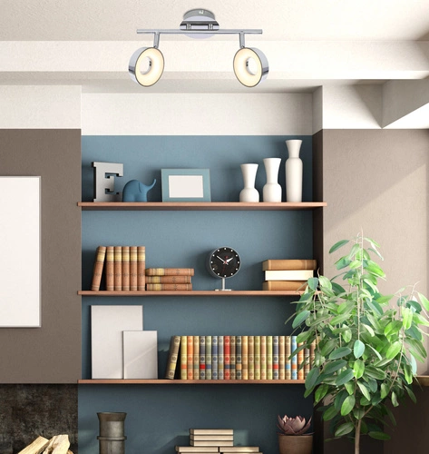 Lampa sufitowa LED Isla chrom regulowana do salonu i sypialni nowoczesna 31 cm