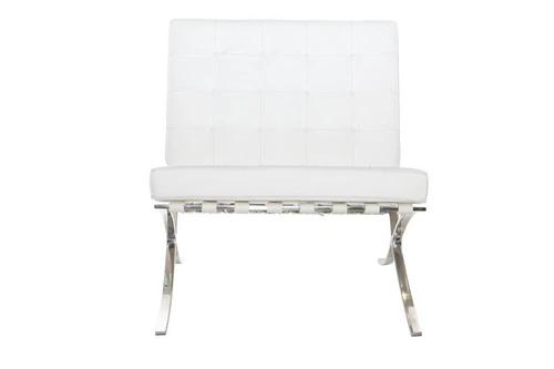 Fotel wypoczynkowy BA1 skóra naturalna z podnóżkiem inspirowany Barcelona do salonu