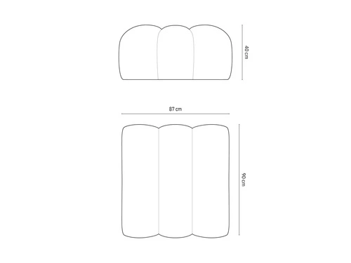 Pufa welurowa Lupine Black Velvet czarna kwadratowa glamour do salonu i sypialni 90x87 cm