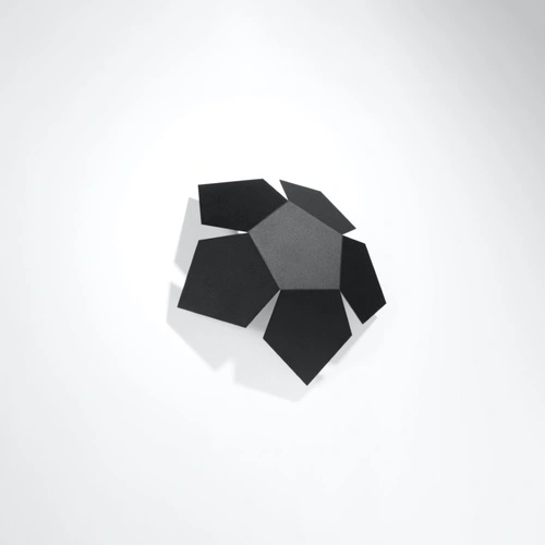 Nowoczesny kinkiet ścienny Penta Sollux czarny metalowy do salonu i sypialni 30 cm