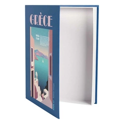 Pudełko ozdobne książka Grece niebieskie dekoracyjne do salonu i sypialni Intesi