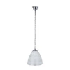 Lampa wisząca Scordia chromowy 1x60W E27  klosz biały+srebrny