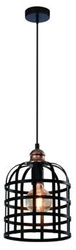 Lampa wisząca Soleto miedziany 1x40W E27 klosz czarny