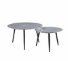 Zestaw 2 okrągłych stolików kawowych Tifa szary marmur nowoczesny loft do salonu 80/60 cm