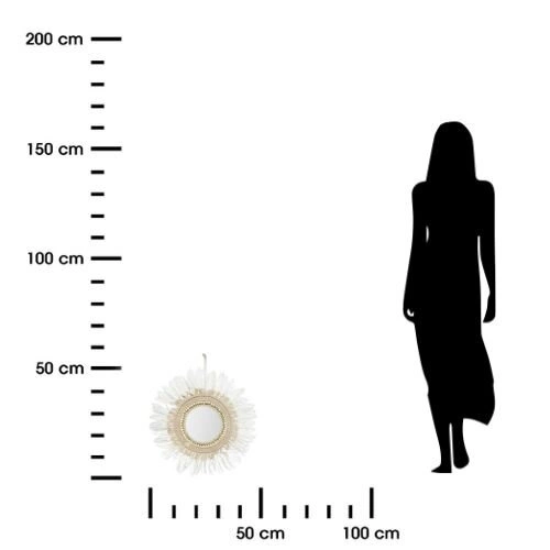 Lustro z piórami 50cm białe