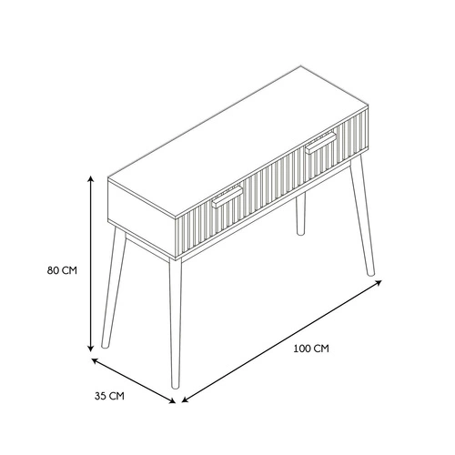 Konsola z szufladami Klaus naturalna nowoczesna drewniana do przedpokoju i salonu 100 cm